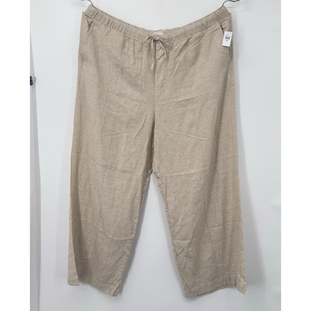 NWT Gap Linen Flax  Wide Leg Pull On Pants‎ Women's XL   coastal summer pants